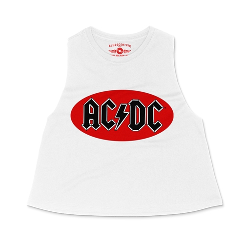 Oval AC/DC Logo Racerback Crop Top - Women