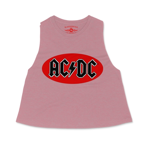 Oval AC/DC Logo Racerback Crop Top - Women