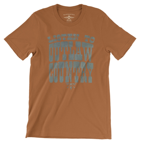 Listen to Outlaw Country T-Shirt - Lightweight Vintage Style - vintageburntorange