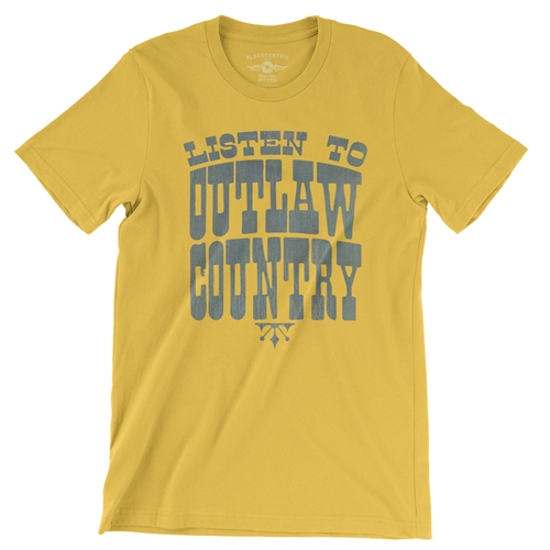 Listen to Outlaw Country T-Shirt - Lightweight Vintage Style - vintagemaizeyellow