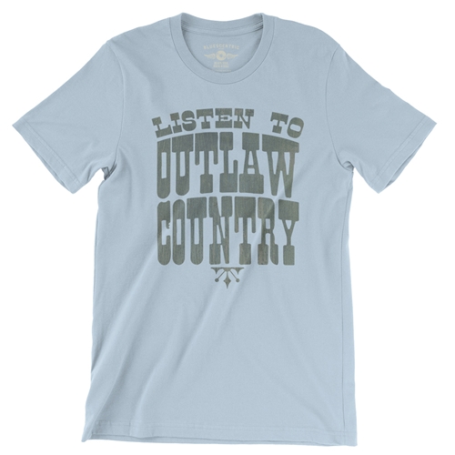 Listen to Outlaw Country T-Shirt - Lightweight Vintage Style - vintagethrowbackblue