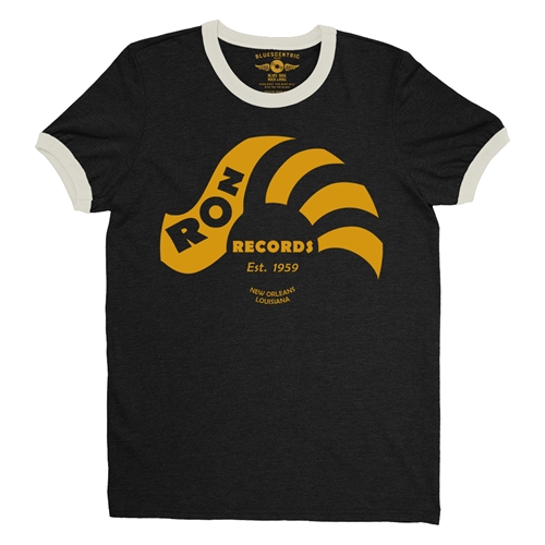 Ron Records New Orleans Ringer T-Shirt - ringerblackcreamtrim