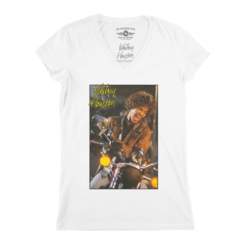 Whitney Houston Riding Gloves V-Neck T Shirt - Women