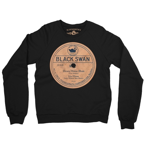 Black Swan Down Home Blues Vinyl Crewneck Sweater - crewneckblack
