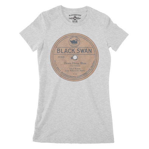 Black Swan Down Home Blues Vinyl Ladies T Shirt - Relaxed Fit - ladiesathleticheather