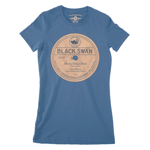 Black Swan Down Home Blues Vinyl Ladies T Shirt - Relaxed Fit - ladiesblue