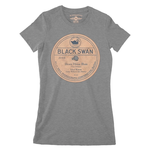 Black Swan Down Home Blues Vinyl Ladies T Shirt - Relaxed Fit - ladiesdeepheather