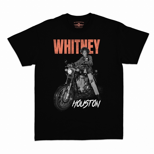 Whitney Houston Motorcycle T-Shirt - Classic Heavy Cotton - classicblack