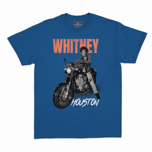 Whitney Houston Motorcycle T-Shirt - Classic Heavy Cotton - classicroyalblue