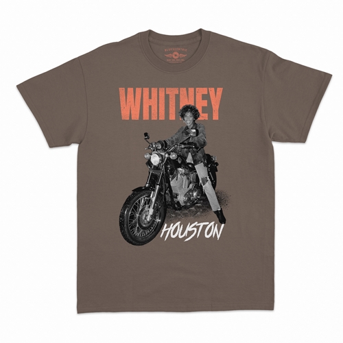 Whitney Houston Motorcycle T-Shirt - Classic Heavy Cotton - classictaupe