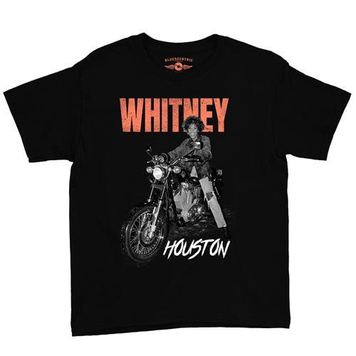 Whitney Houston Motorcycle Youth T-Shirt - Lightweight Vintage Children & Toddlers - youthblack