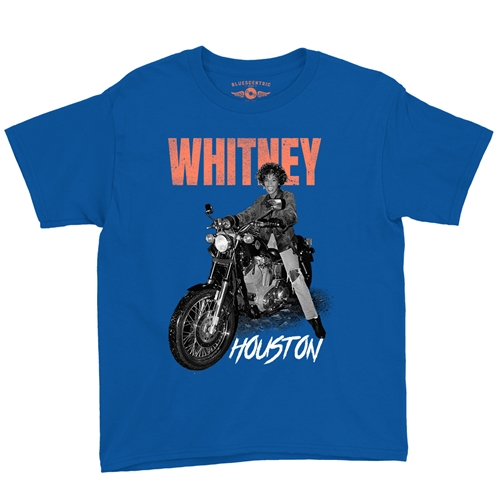 Whitney Houston Motorcycle Youth T-Shirt - Lightweight Vintage Children & Toddlers - youthroyalblue