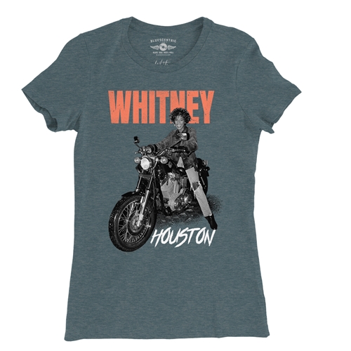 Bluescentric Whitney Houston Motorcycle Ladies T Shirt Relaxed Fit
