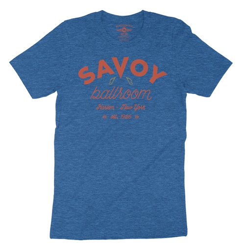 Arched Savoy Ballroom T-ShirtT-Shirt - Lightweight Vintage Style - vintageheatherroyalblue