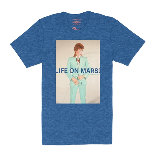 David Bowie Life on Mars? T-Shirt - Lightweight Vintage Style - vintageheatherroyalblue