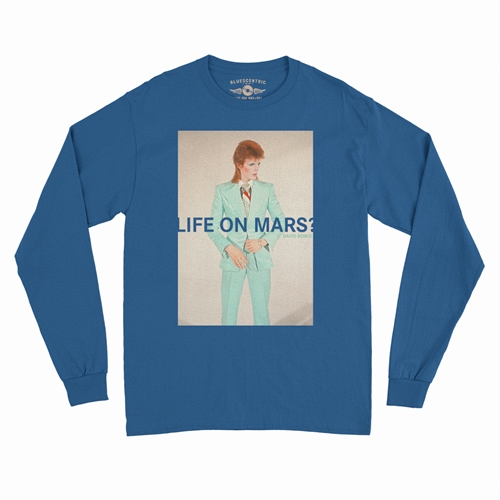 David Bowie Life on Mars? Long Sleeve T-Shirt - longsleeveblue