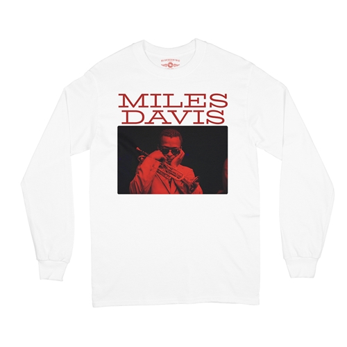 Graphic Miles Davis Long Sleeve T-Shirt - longsleevewhite