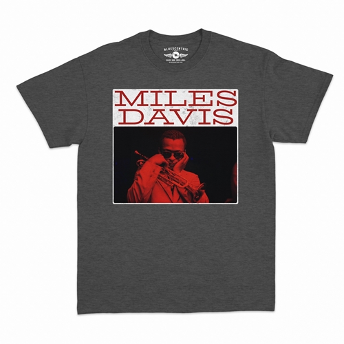 Graphic Miles Davis T-Shirt - Classic Heavy Cotton - classicheathergrey