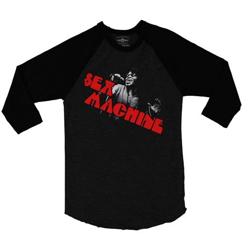 James Brown Sex Machine Baseball T-Shirt - raglanblackblacksleeve