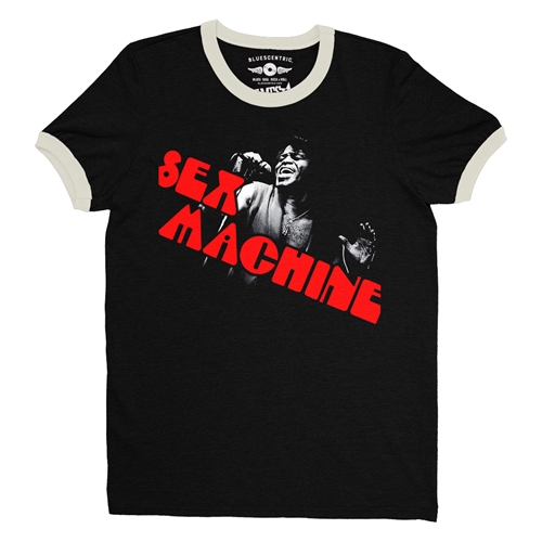 James Brown Sex Machine Ringer T-Shirt - ringerblackcreamtrim