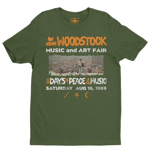 Woodstock Ticket & Symbol Shirt T-Shirt - Lightweight Vintage Style - vintageolive