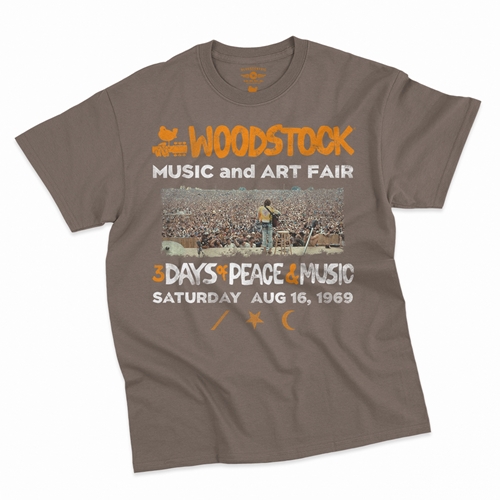 Woodstock Ticket & Symbol Shirt T-Shirt - Classic Heavy Cotton - classictaupe