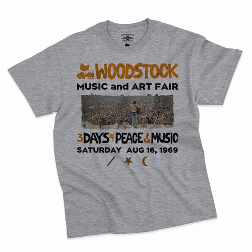 Woodstock Ticket & Symbol Shirt T-Shirt - Classic Heavy Cotton - heatherathletic