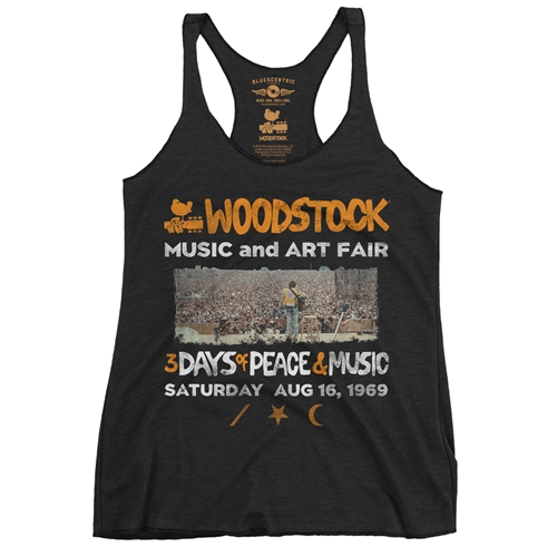 Woodstock Ticket & Symbol Shirt Racerback Tank - Women