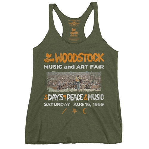 Woodstock Ticket & Symbol Shirt Racerback Tank - Women