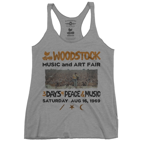 Woodstock Ticket & Symbol Shirt Racerback Tank - Women