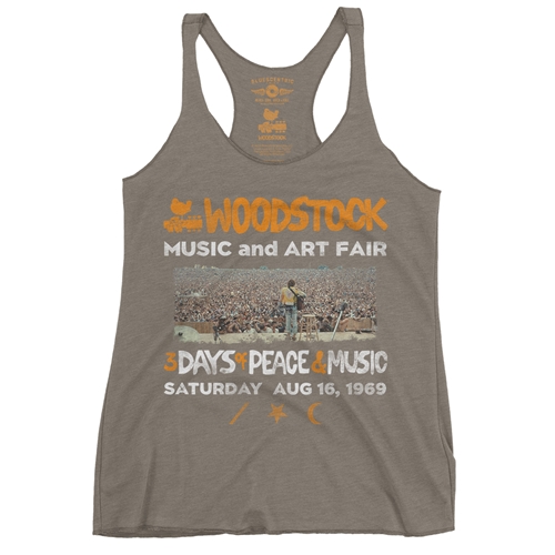 Woodstock Ticket & Symbol Shirt Racerback Tank - Women