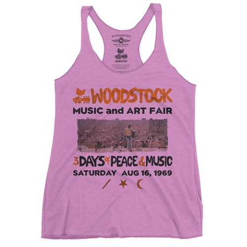 Woodstock Ticket & Symbol Shirt Racerback Tank - Women