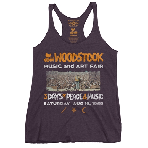 Woodstock Ticket & Symbol Shirt Racerback Tank - Women