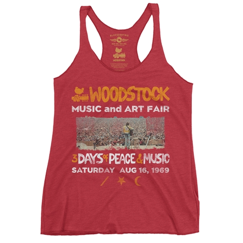 Woodstock Ticket & Symbol Shirt Racerback Tank - Women