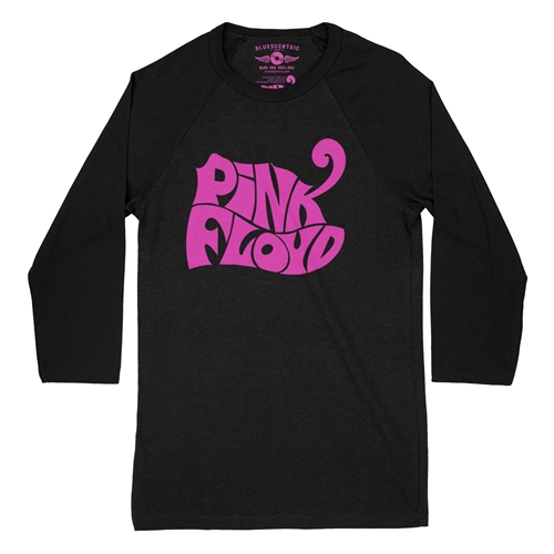 Pink Floyd Logo Baseball T-Shirt - raglanblackblacksleeve