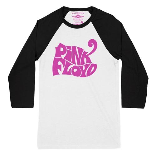 Pink Floyd Logo Baseball T-Shirt - raglanwhiteblacksleeve