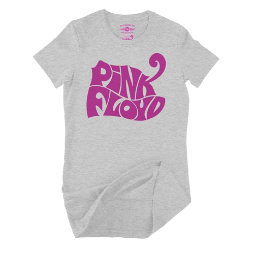 Pink Floyd Logo Ladies T Shirt - Relaxed Fit - ladiesathleticheather