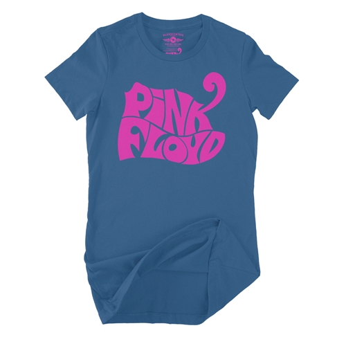 Pink Floyd Logo Ladies T Shirt - Relaxed Fit - ladiesblue