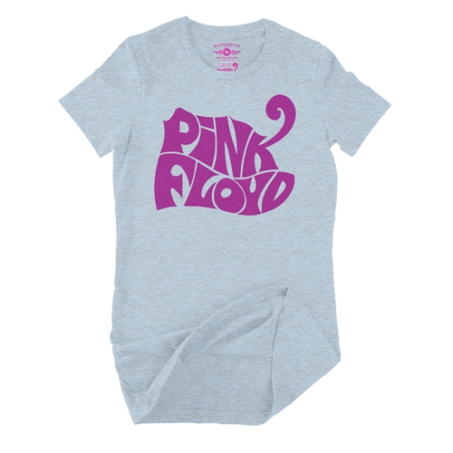 Pink Floyd Logo Ladies T Shirt - Relaxed Fit - ladiesheatherprismblue