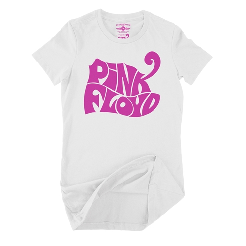 Pink Floyd Logo Ladies T Shirt - Relaxed Fit - ladieswhite