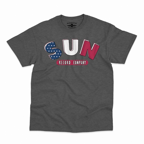 All American Sun Records Logo T-Shirt - Classic Heavy Cotton - classicheathergrey