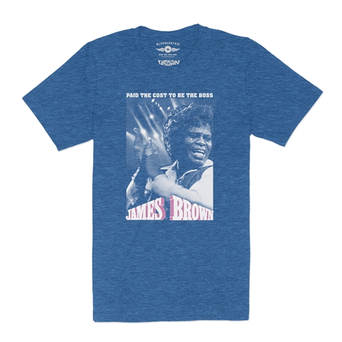 James Brown THE BOSS T-Shirt - Lightweight Vintage Style - vintageheatherroyalblue