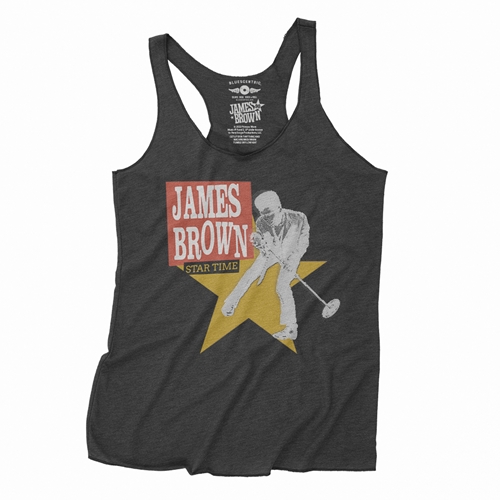 James Brown Star Time Racerback Tank - tankheatherblack