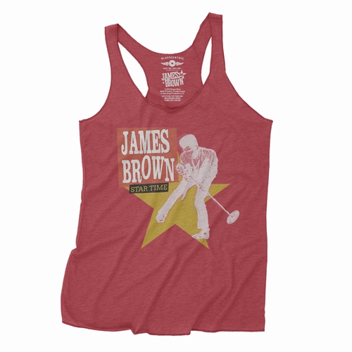 James Brown Star Time Racerback Tank - tankvintagered