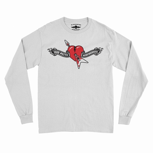 Tom Petty Hard Lines Logo Long Sleeve T-Shirt - longsleevewhite