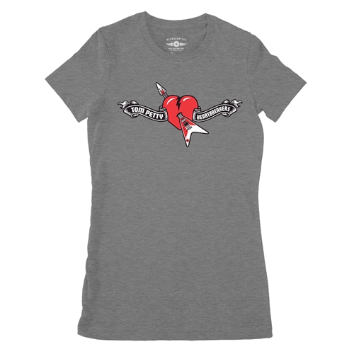 Tom Petty Hard Lines Logo Ladies T Shirt - Relaxed Fit - ladiesdeepheather