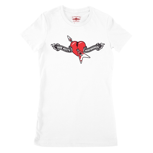 Tom Petty Hard Lines Logo Ladies T Shirt - Relaxed Fit - ladieswhite