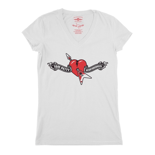 Tom Petty Hard Lines Logo V-Neck T Shirt - Women