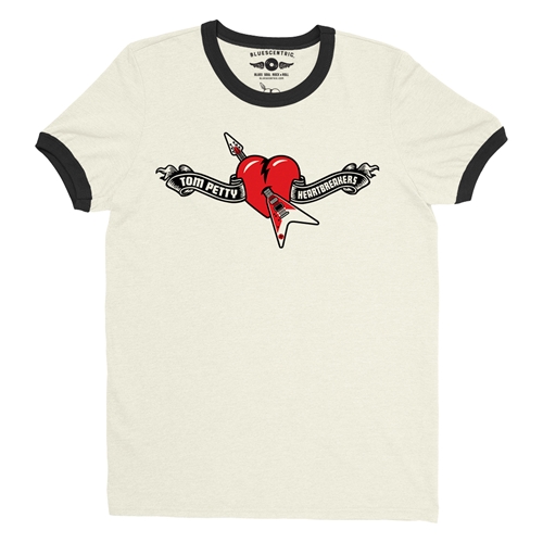 Tom Petty Hard Lines Logo Ringer T-Shirt - ringernaturalblacktrim