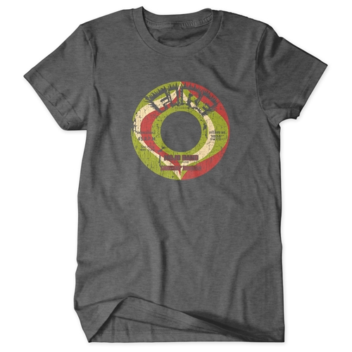 Small Batch Fire Records Mojo Hand T Shirt - Classic Heavy Cotton - classicheathergrey